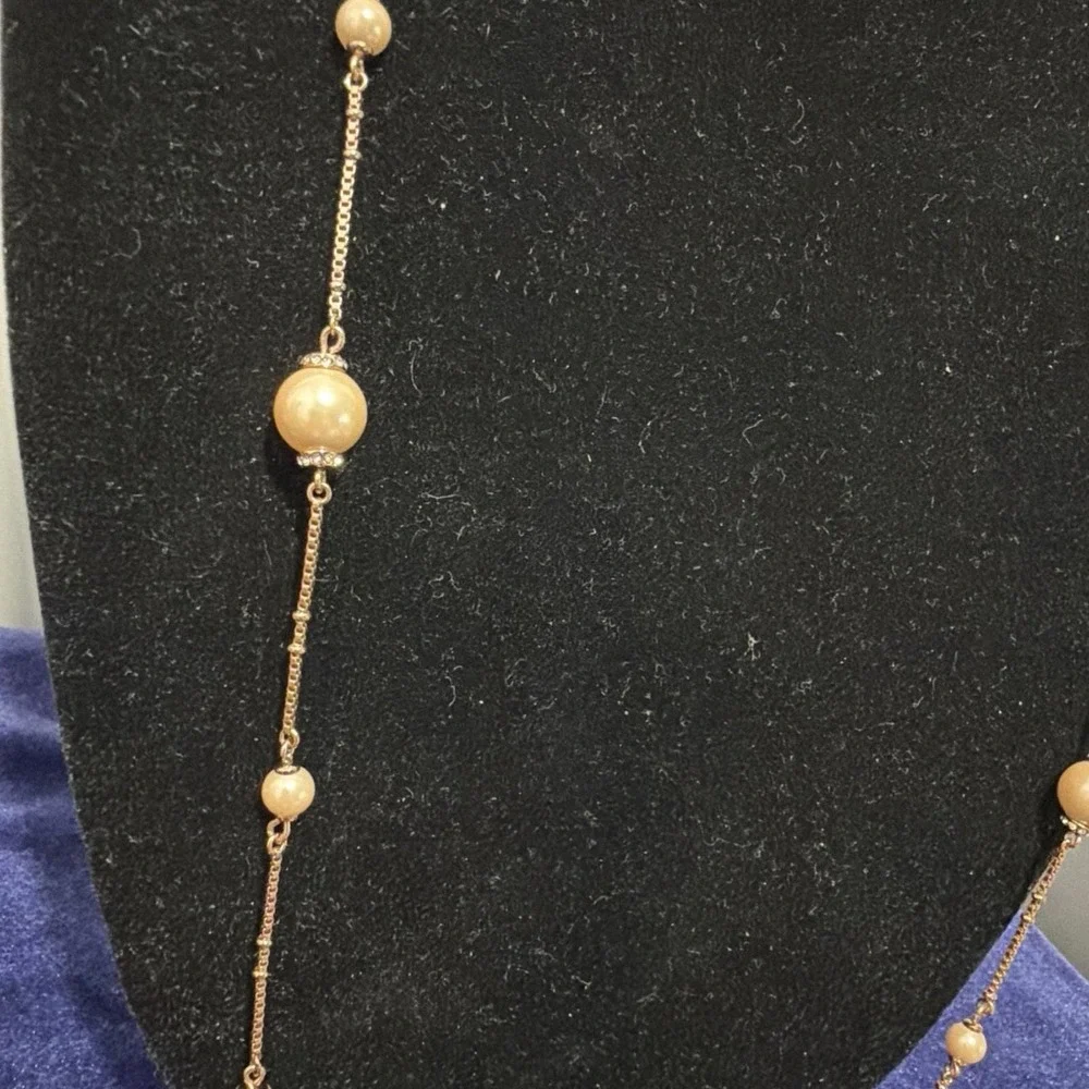 Kate Spade Pearly Delight Pearl Dangle Scatter Charm Long Necklace 34